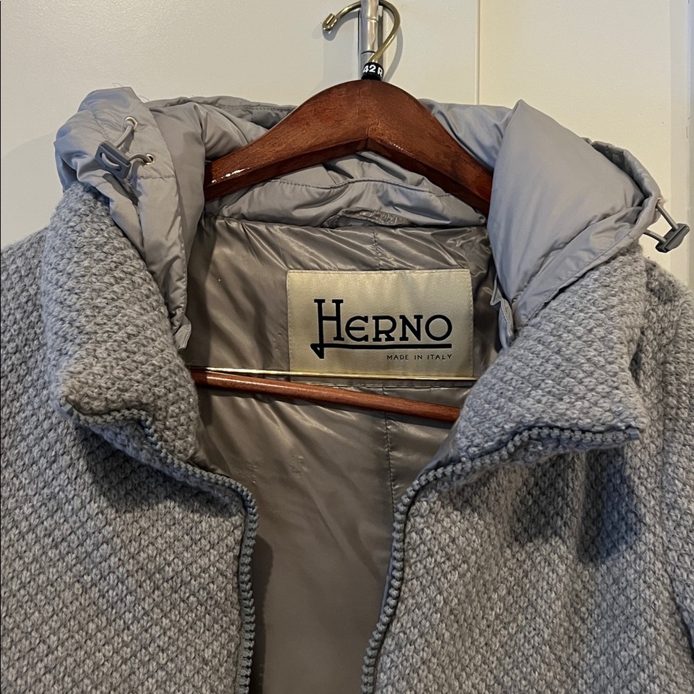Herno mixed media jacket in grey, size 42 (US 10). - Picture 2 of 4